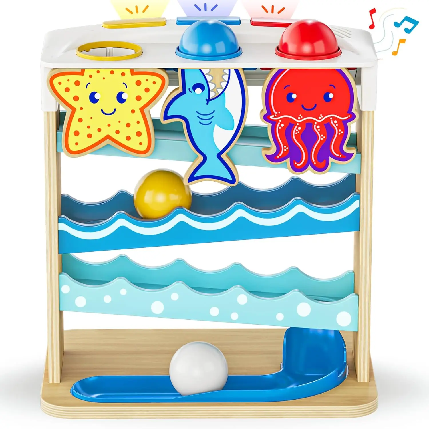 

Musical Ball Drop Toy with 30+ Songs & Phrases, First Birthday Gift for Ages 6-24 Months, Ocean-Themed Toddler Play