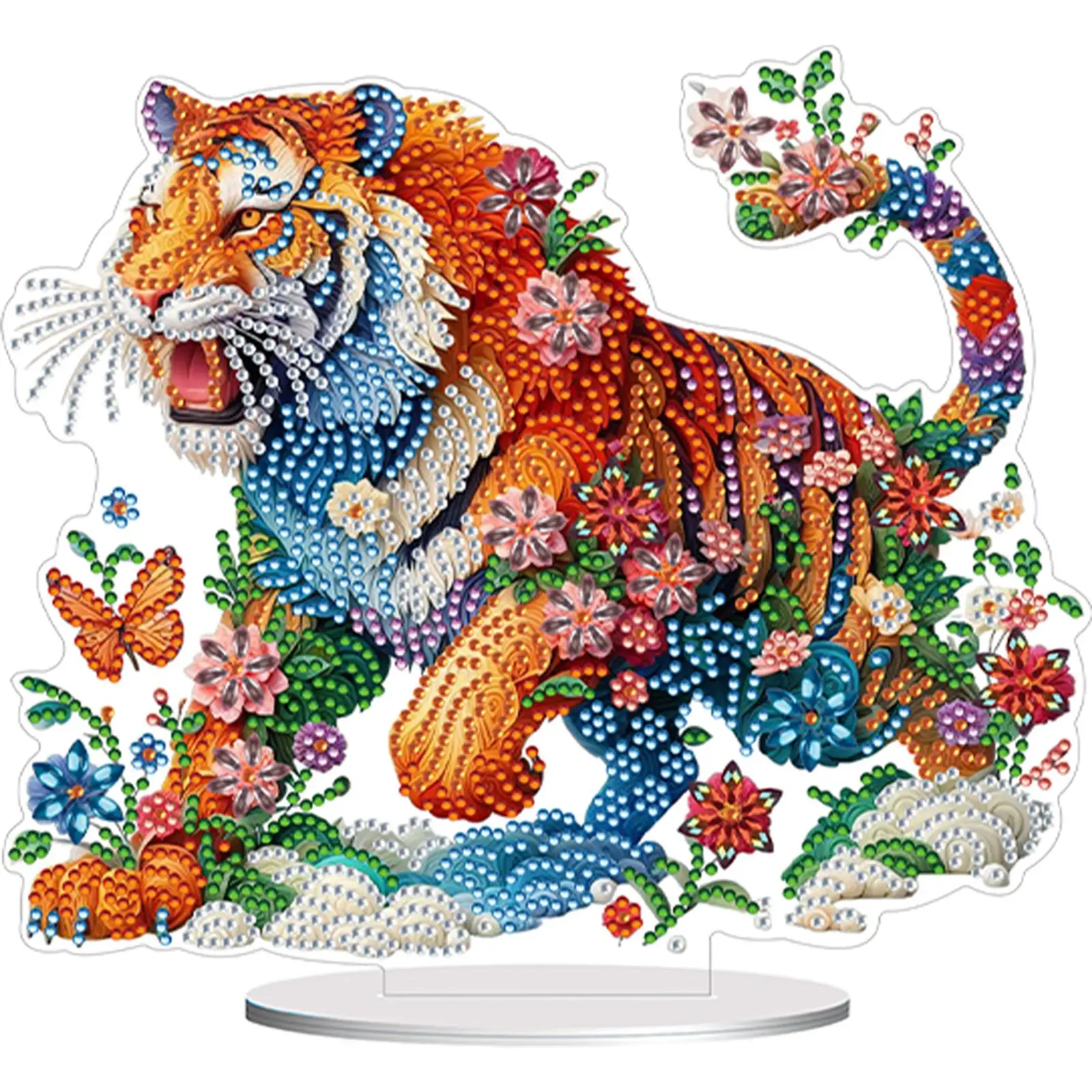 

2D плоский алмазный пазл с цветочным и животным принтом, 5D алмазная мозаика для самостоятельного изготовления, настольные украшения, односторонняя алмазная вышивка, фигурная, для декора спальни и стола