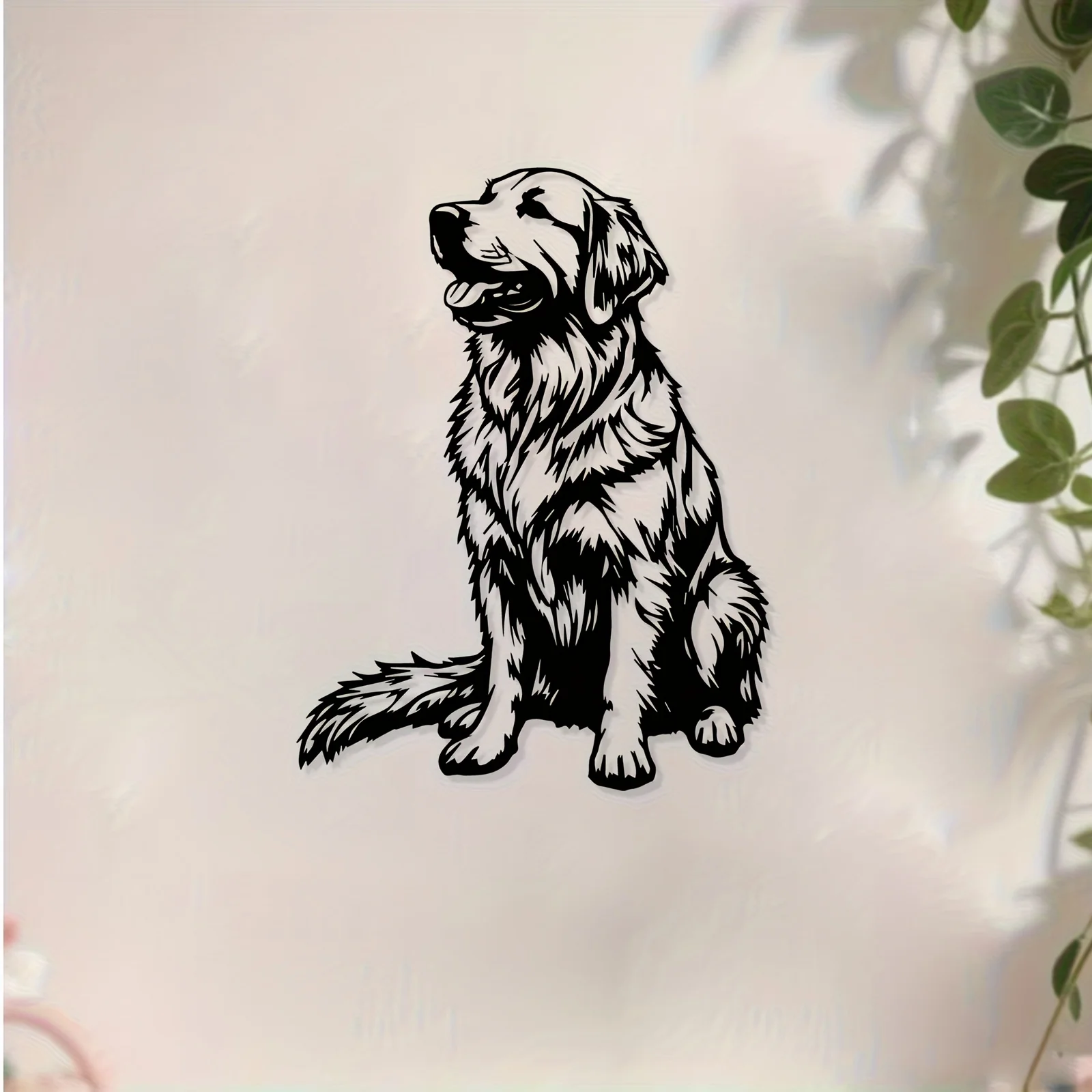 Loyal Retriever Iron Wall Art Weather-Resistant Metal Dog Sculpture Decor For Living Room Garden Fence Pet Lover Home Ornament