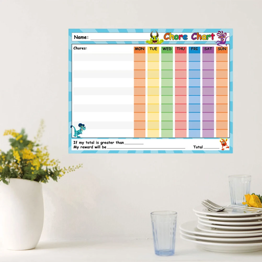 

2 Pcs Whiteboard Self-adhesive Stickers Dry Erase Poster Wallpaper Behavior Chart Clear for