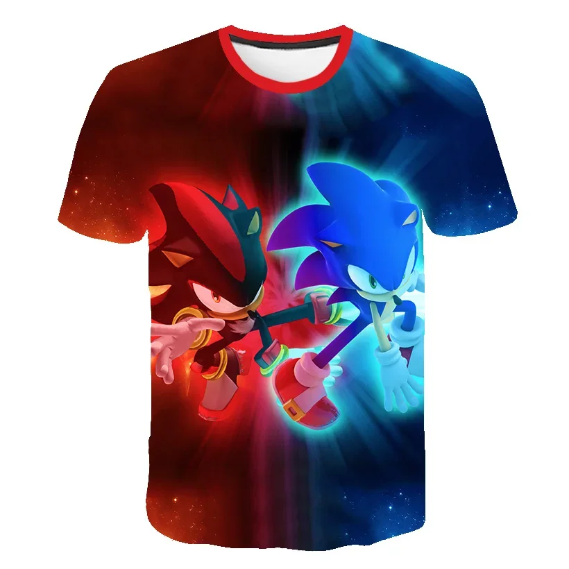 20223 estate bambini ragazzi Sonic 2 magliette a maniche corte vestiti 4-14 anni neonati stampa 3D Tees abbigliamento per bambini abbigliamento per bambini