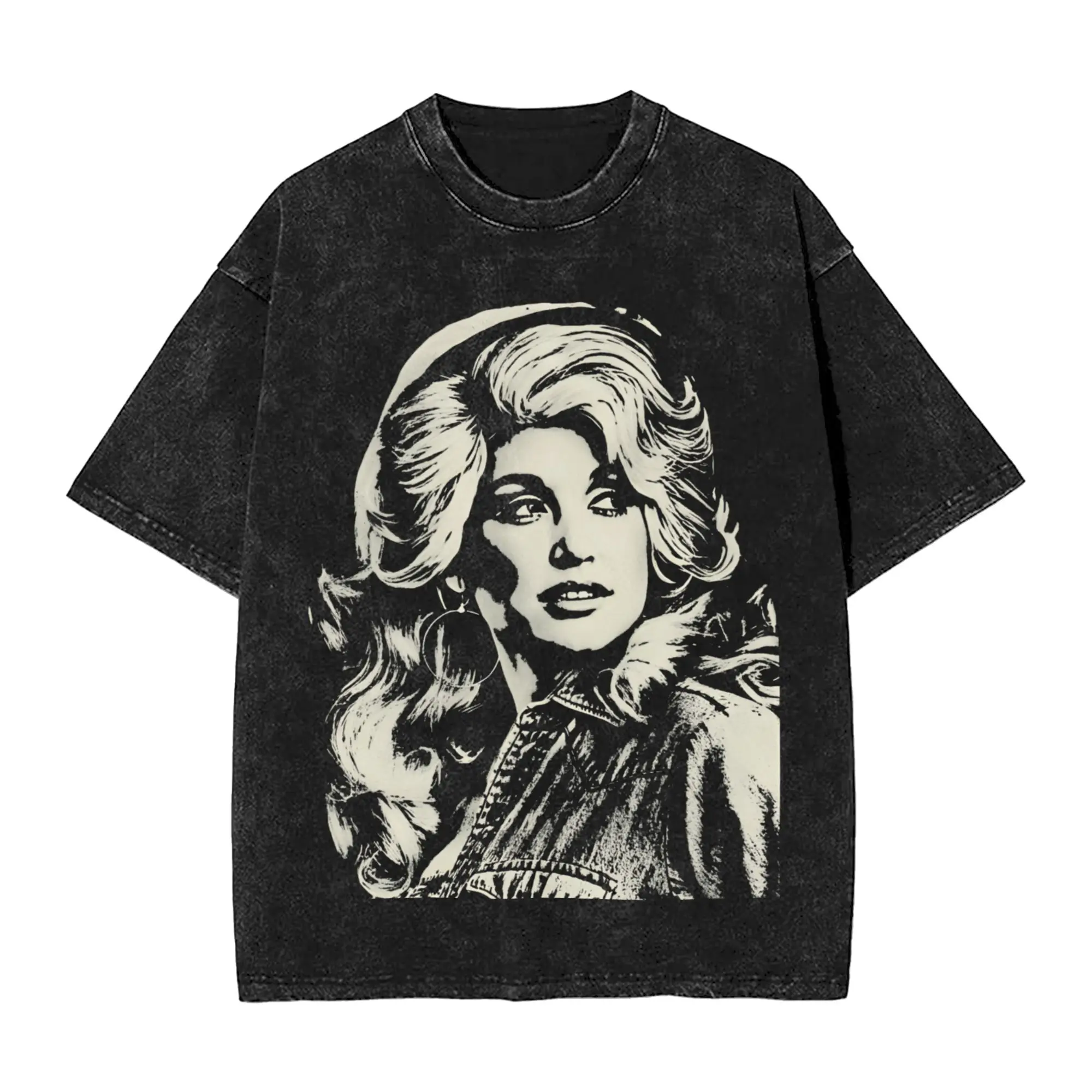 Harajuku Washed Shirts RIP Dolly Parton Outfit Vintage T Shirt Oversize  Streetwear Short Sleeve Graphic Tees