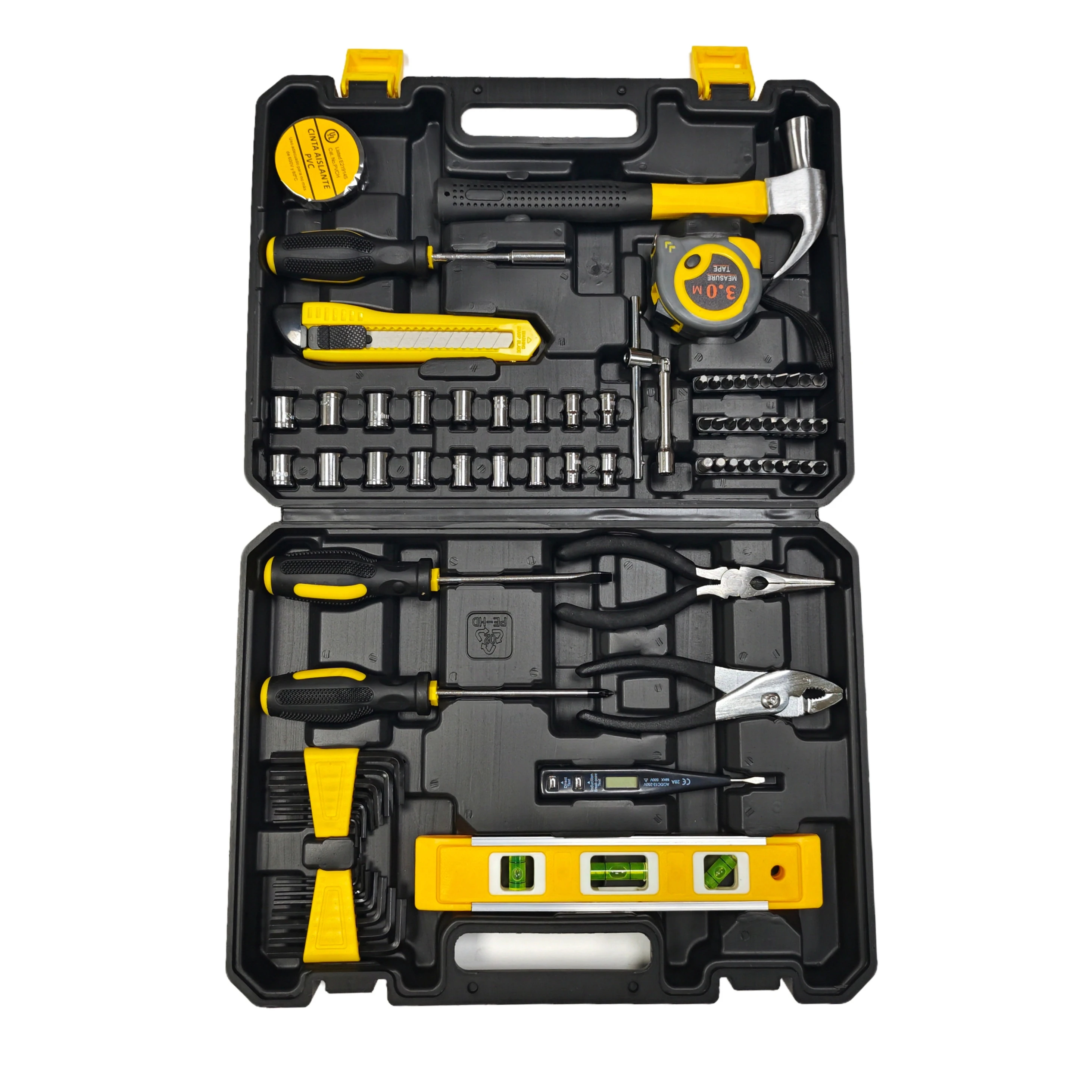 

78 шт. набор бытовых ручных инструментов с пластиковым ящиком для инструментов, футляром для хранения, набор домашних инструментов, в комплект входят необходимые инструменты для ремонта офиса