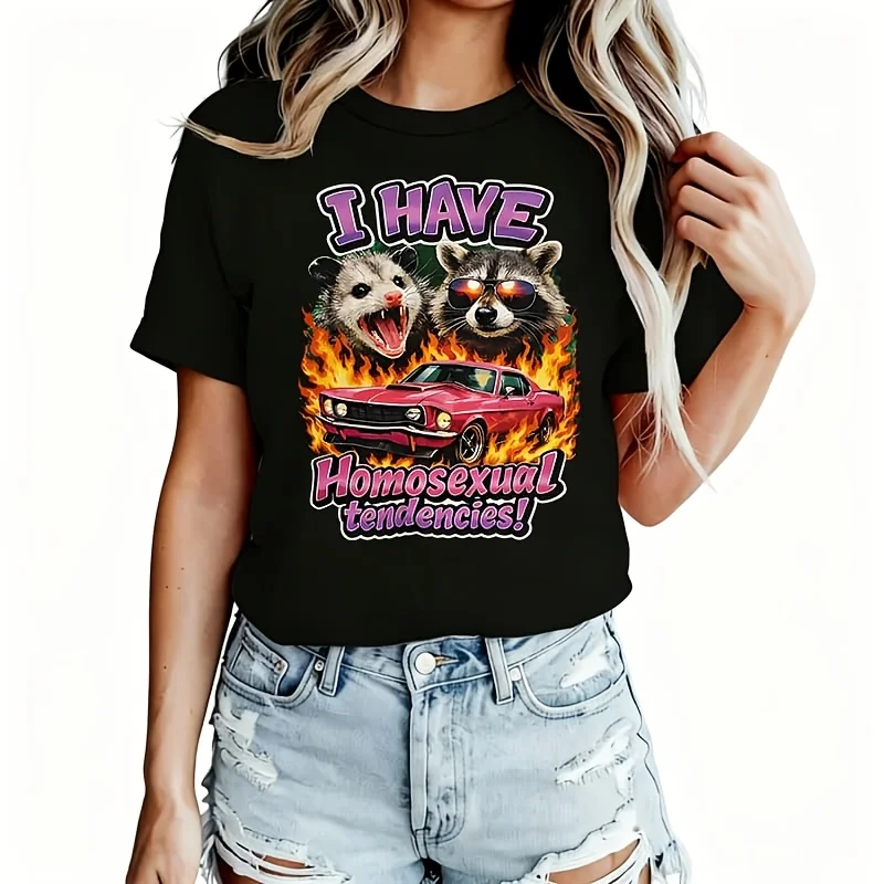 I Have  Tendencies Women's T-Shirt 100% Cotton Funny Graphic Short Sleeve Tee Novelty Shirt Casual Crew Neck Top S-5Xl
