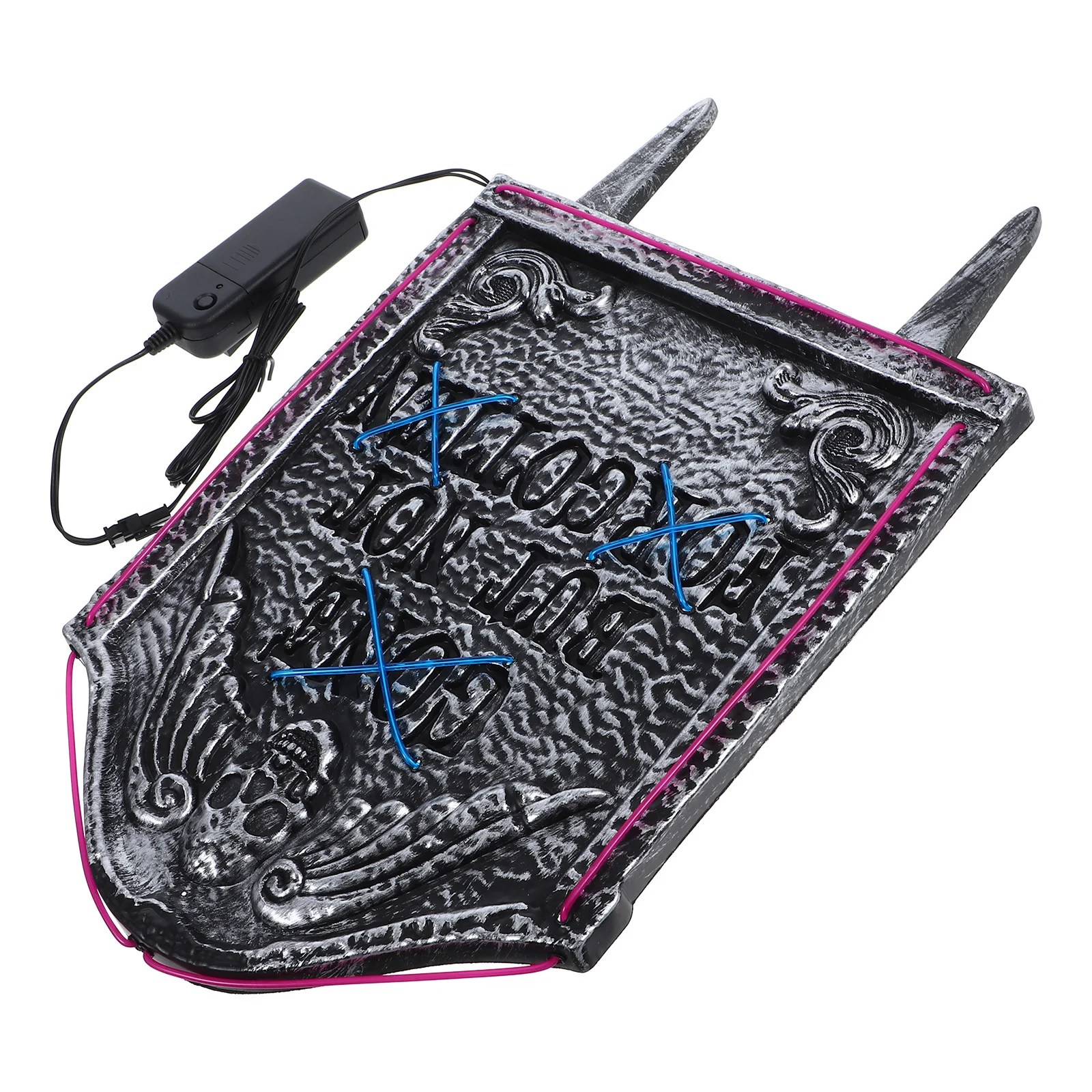 

Halloween Tombstone Decoration Dual-Color LED 15 Inch Light Up Blue Purple Graveyard Yard Sign Outdoor Halloween Atmosphere