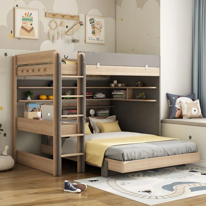 Wholesale Bedroom Multi-function Loft kids bunk Bed Solid Used Wooden Furniture for bedroom