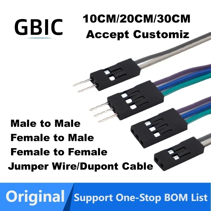 10PCS 2.54MM Wire Dupont Line Female Male to Female 1P2 3 4 5 6 Pin Dupont cable connector JUMPER CABLE WIRE FOR PCB 3D Printer