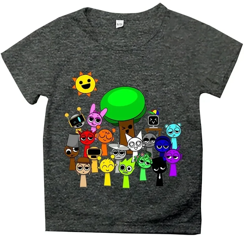Lustige Sprunki T-Shirts für Jungen und Mädchen, Sommer-Kurzarm-T-Shirts, Kinder-Cartoon-Incredibox-Spiel-T-Shirt, Sprunki Kinderkleidung, Oberteile – Detail 10