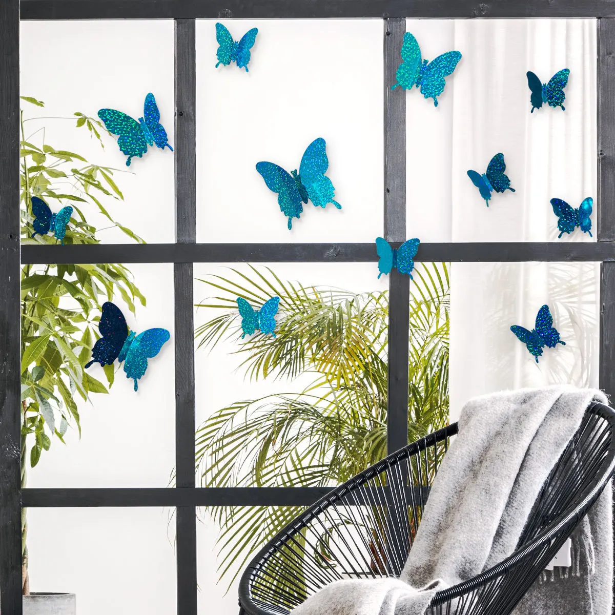 12Pcs Butterfly Stickers 3D Flash Color Wall Stickers for Home Decor Gold Silver Red Blue Stickers for Tile Window Diy Wall Art
