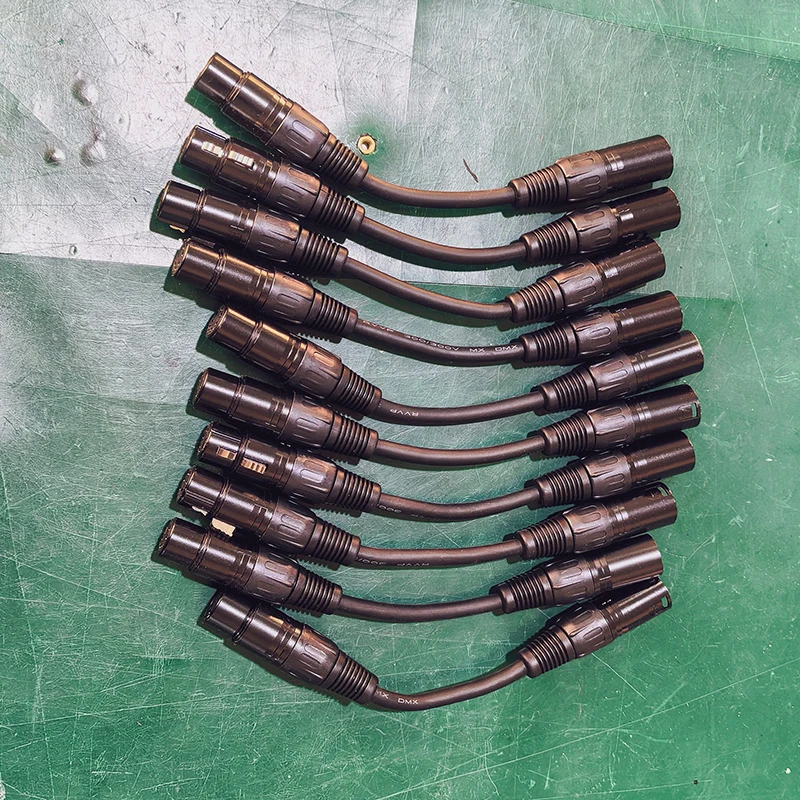 10Pcs/Lot 3Pin or 5Pin XLR Male to Female Stage Lighting Microphone Extension Cable Mixer Amplifiers Sound Balanced XLR Cord