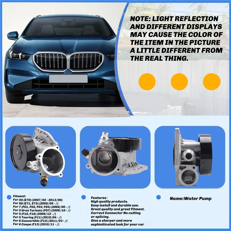

11517548264 Car Cooling Water Pump For BMW E70 X5 E71 E72 X6 F10 F11 F18 550 F12 F13 650 F01 F02 F03 F04 750 11517548263