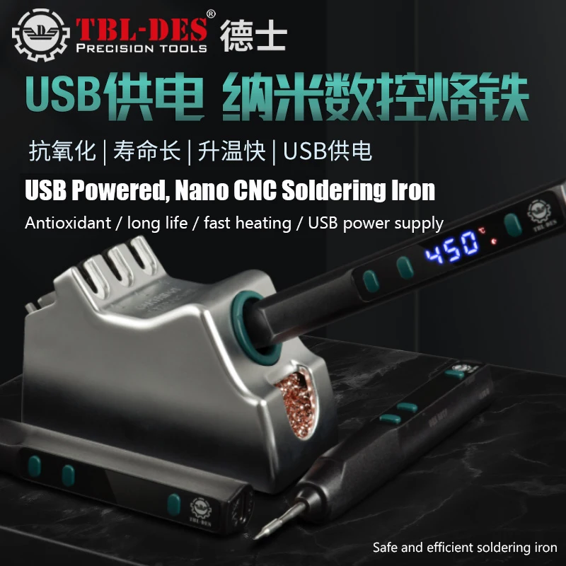 DES 68 TE TF TH Series Nano CNC Electric Soldering Iron Portable Smart Heating Sleeping USB Adjustable Digital LCD Display