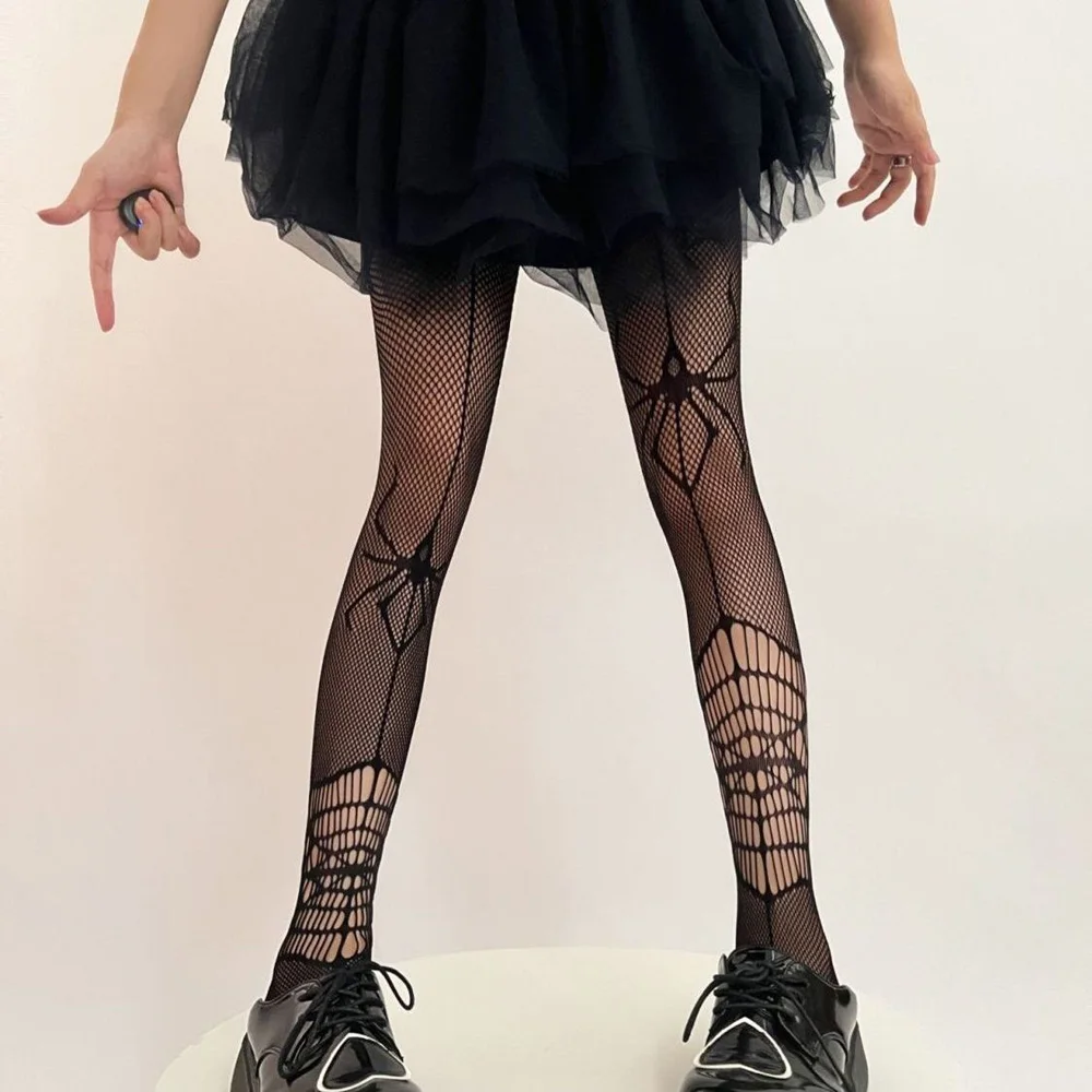 1pair Halloween Skull Print Black Sexy Stockings Sexy Women Halloween Gothic Pantyhose Black Tights Garter Over Knee Socks