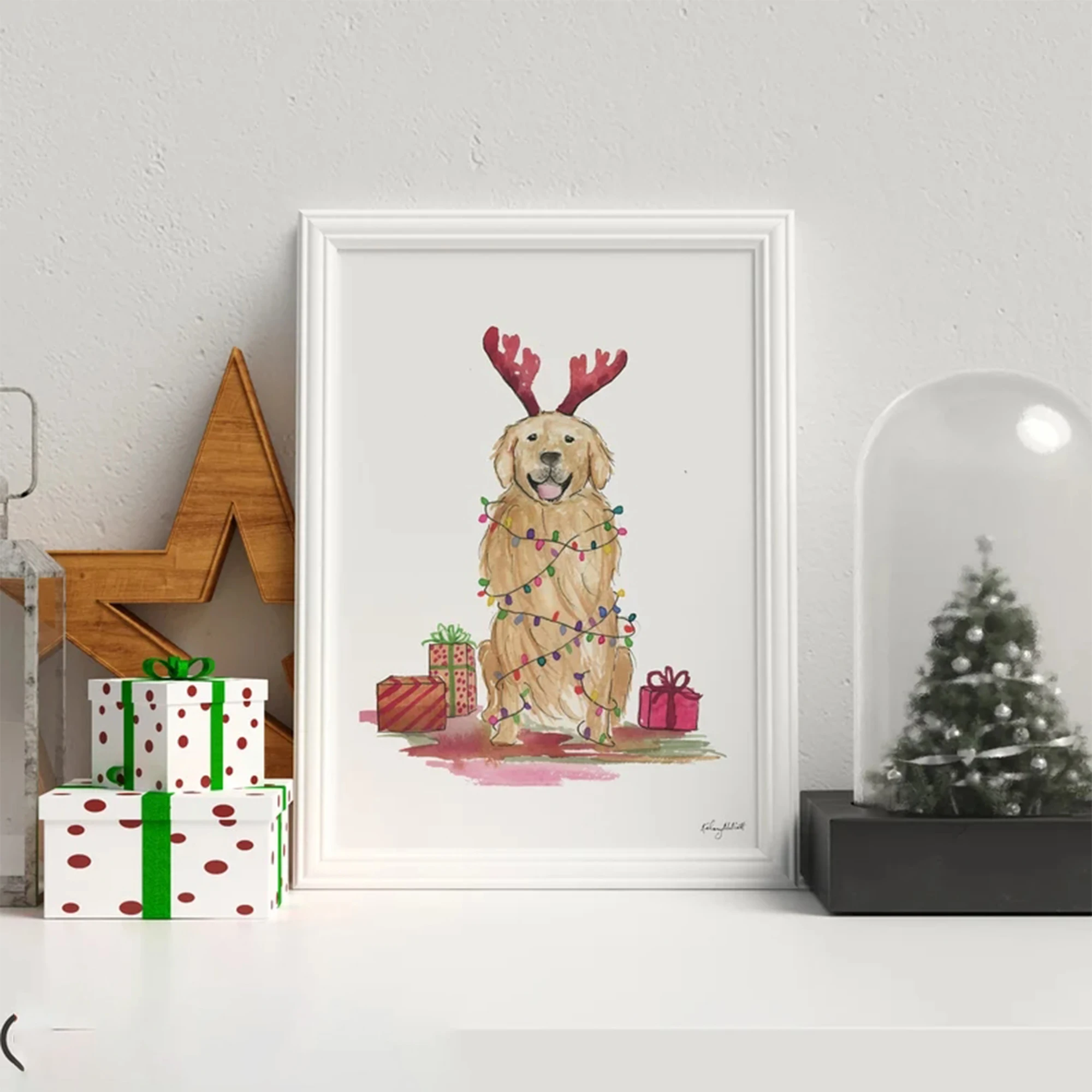 モダンなデザインの子犬がクリスマスイルミネーションで飾られた - Fairy Lights Bedroom のレビューと価格