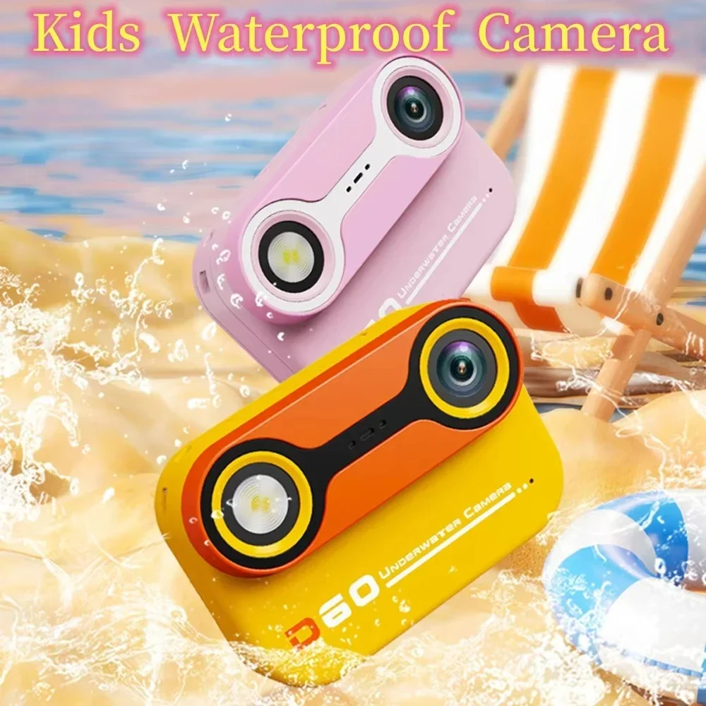 

LISM Camera Waterproof 2.4 Inch LCD Screen Children Digital Camera SOS 1080P 10X Zoom Underwater Video Record Photography Toys