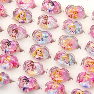 12pcs Disney Frozen Elsa Anna Princess Ring Acrylic Minnie Mouse Unicornio Decoración de la fiesta para niños Regalos Fiesta de cumpleaños Suministros de cumpleaños 12 mejores decoraciones de cumpleaños de princesas de ventas - №12