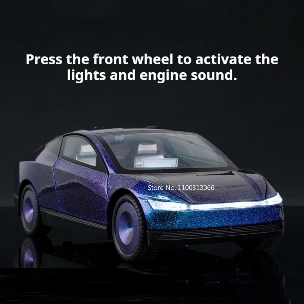Robotaxi-Modell Y-Autos im Maßstab 1:24, Legierungsmodelle, Spielzeug, Rad, Miniaturfahrzeuge mit leichter Musik, Auto, Büro, Tischdekoration