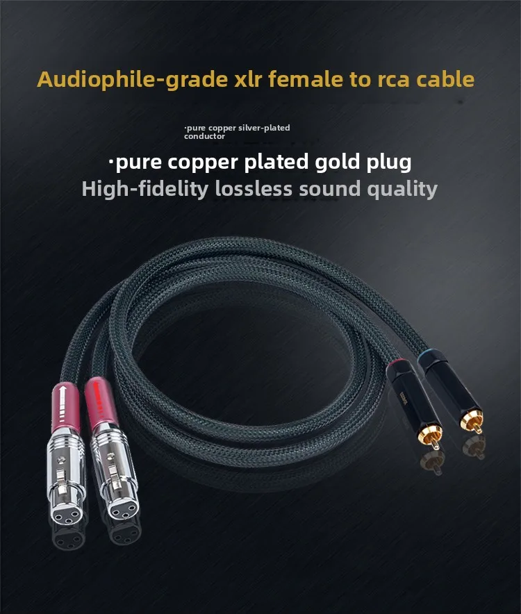 McIntosh Fever Sterling Copper Silver Plated XLR Canon Mother to RCA Lotus CD Power Amplifier Sound Card Canon Audio Cable