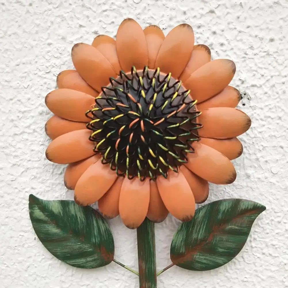Rustic Metal Sunflower Wall Hooks Set of for 2 Vintage Style for Home Kitchen Garden Entryway Bathroom Hanging Hooks