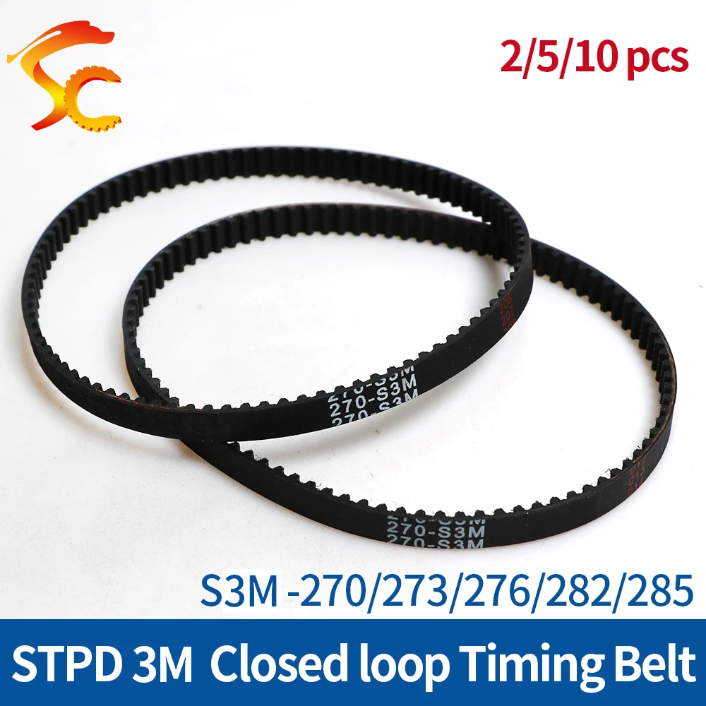 

ONEFIRE closed loop rubber timing belt S3M-270/273/276/282/285mm Width 6/10/15mm Pitch 3mm Free shipping