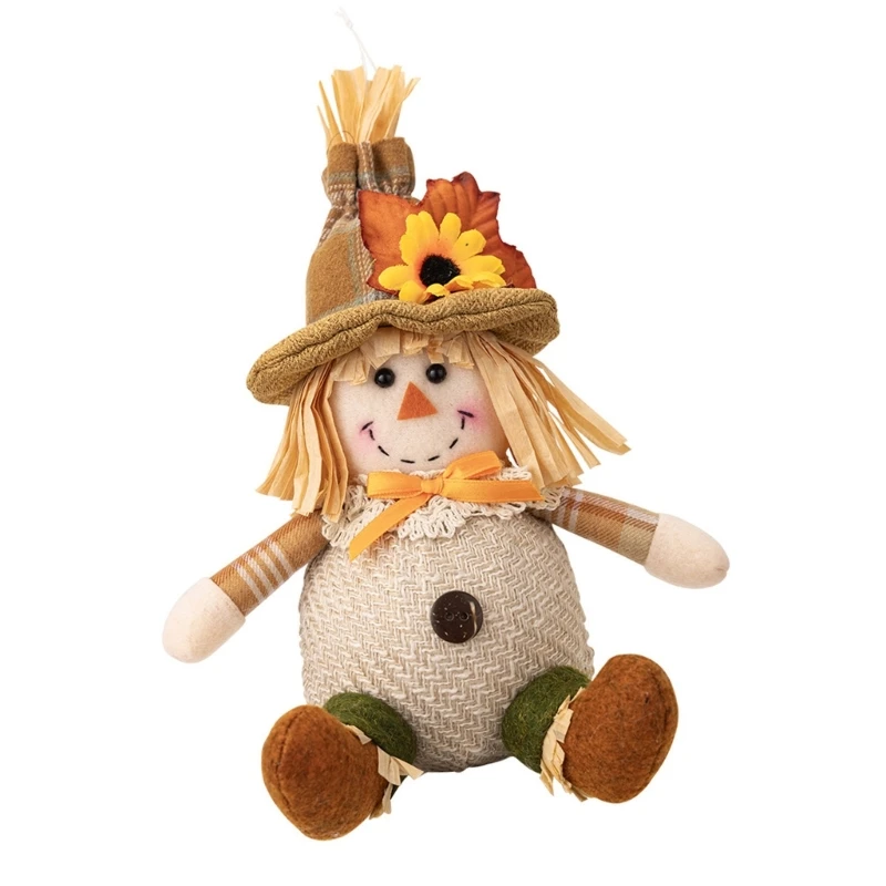 Thanksgiving Handmade Straw Man Sphere Hanging for Festival Home or Gifts H7EA