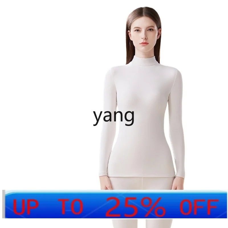 

LMM mid-neck thermal underwear women's inner bottoming shirt long johns set winter