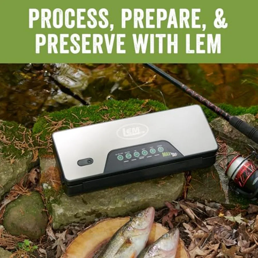 LEM Products MaxVac Go コードレスプラスチック真空シーラー、11.8インチシールバー付き、シルバーとブラック