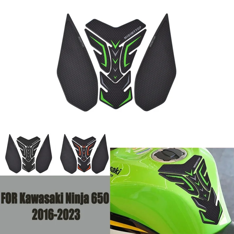 

For Kawasaki Ninja 650 2016-2023 Motorcycle Tank Tracion Side Pad, Gas Fuel Knee Grip Sticker, Stickers, Protection Accessories