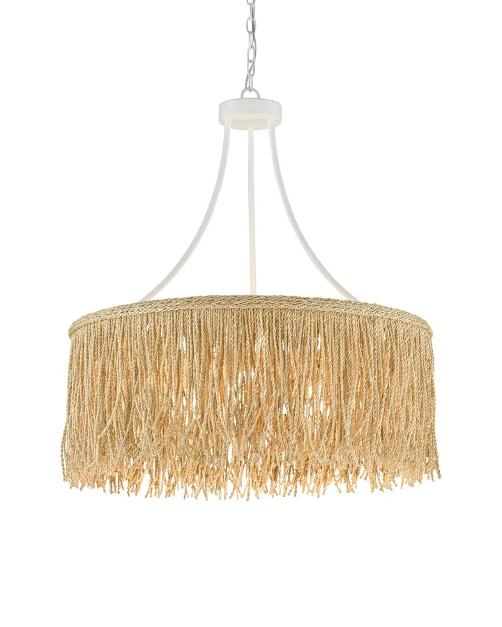 Nordic Country Style Natural With a Skirt Woven From Abaca Rope Chandelier for Office Reading Room Porch Pendant Lights