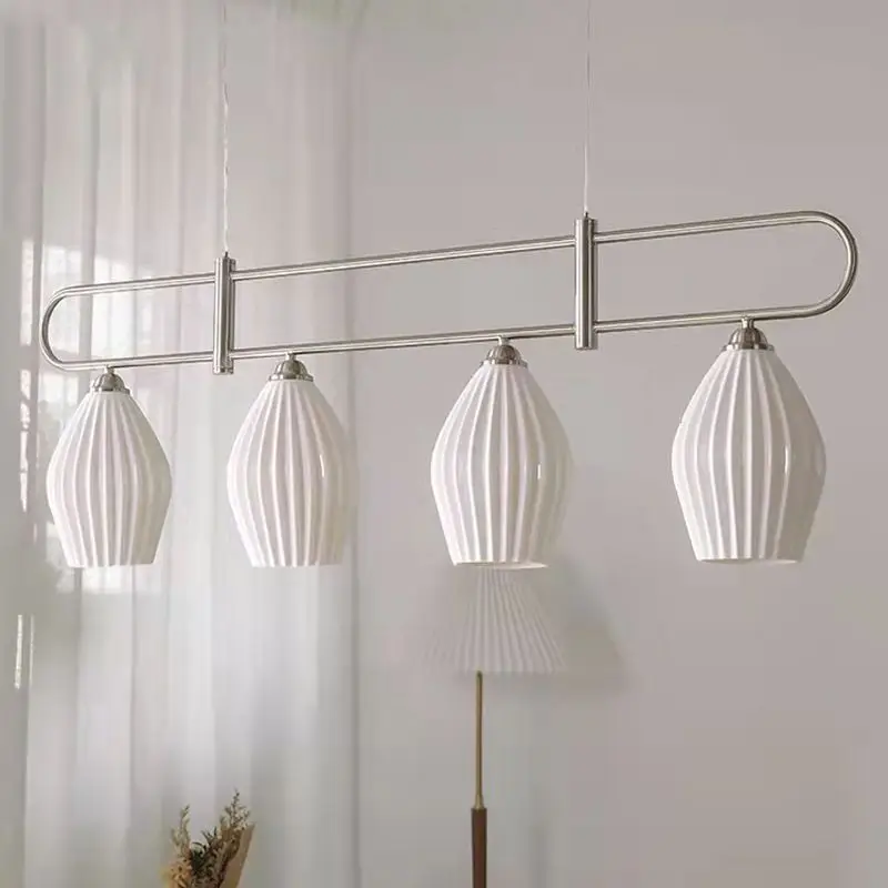 Modern Glass Chandelier for French Restaurant  Bar Counter A Living Room Pendant Lamp Interior Design Lighting Hanging Fixture