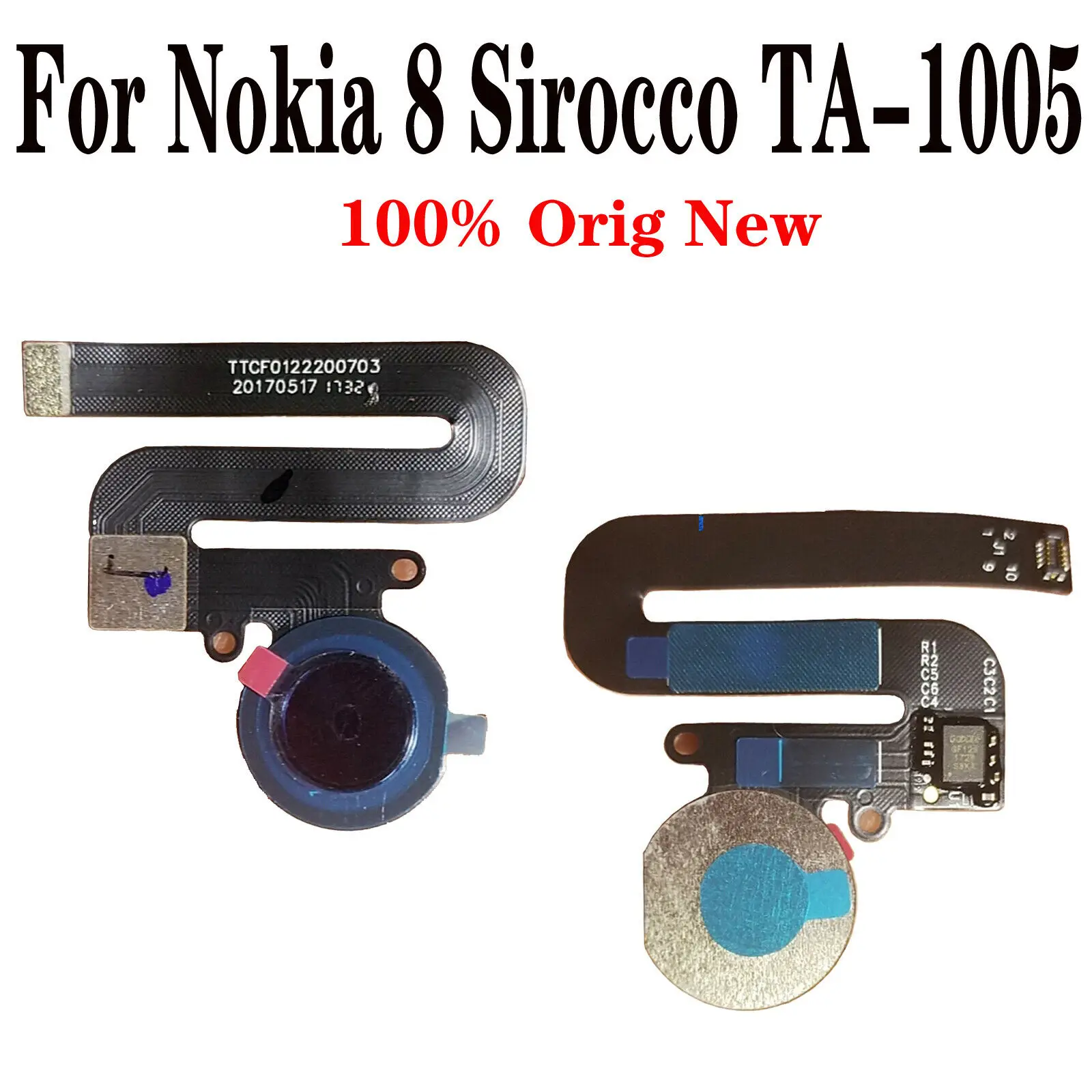 For Nokia 8 Sirocco 2018 TA-1005 New Home Fingerprint Button sensor Flex Cable