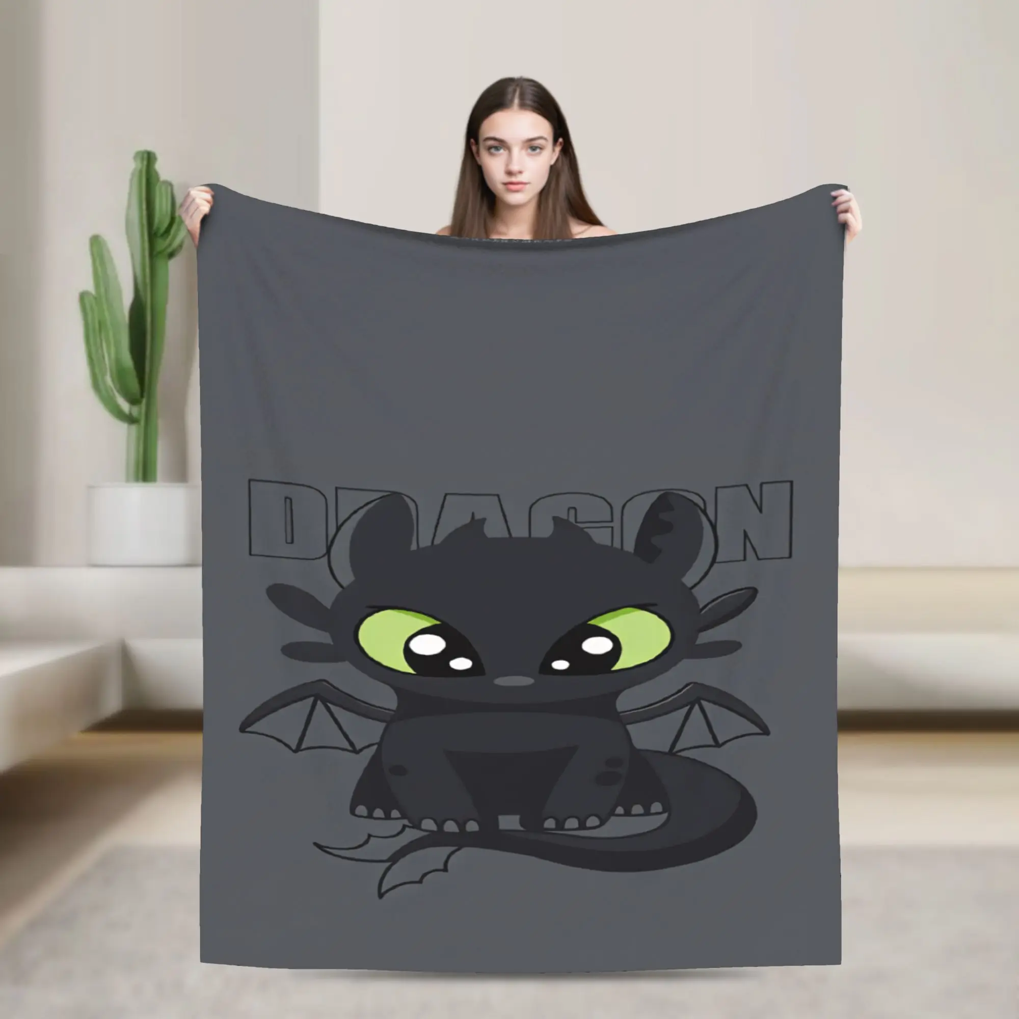 H-How To TT-rain Your Dragon Blanket Quality Warm  Throw Blanket Winter Decorative Home Decor Funny Bedspread