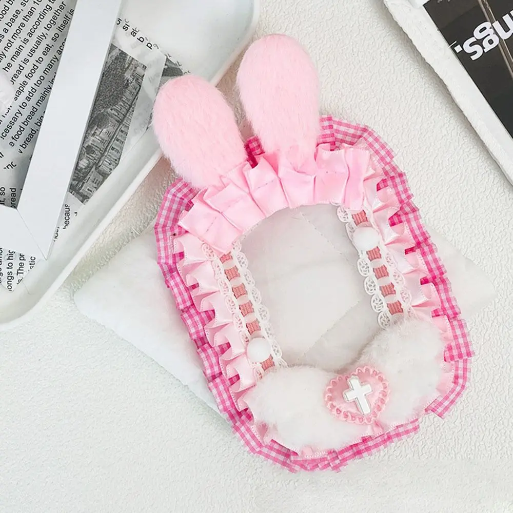 Cute Pink Bow Card Holder Lace Photo Protector Case with Ribbon Anime Photocard Holder