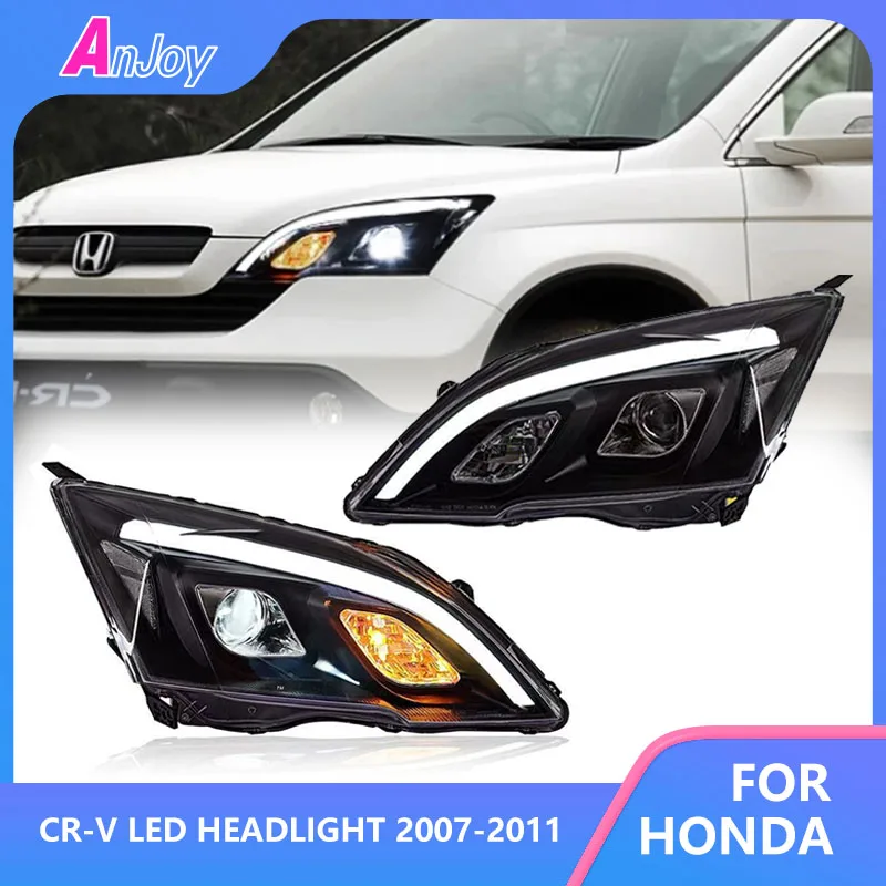 

Car Lamp for Honda CR-V LED Headlight 2007-2011 Headlights CRV DRL Turn Signal High Beam Angel Eye Projector Lens