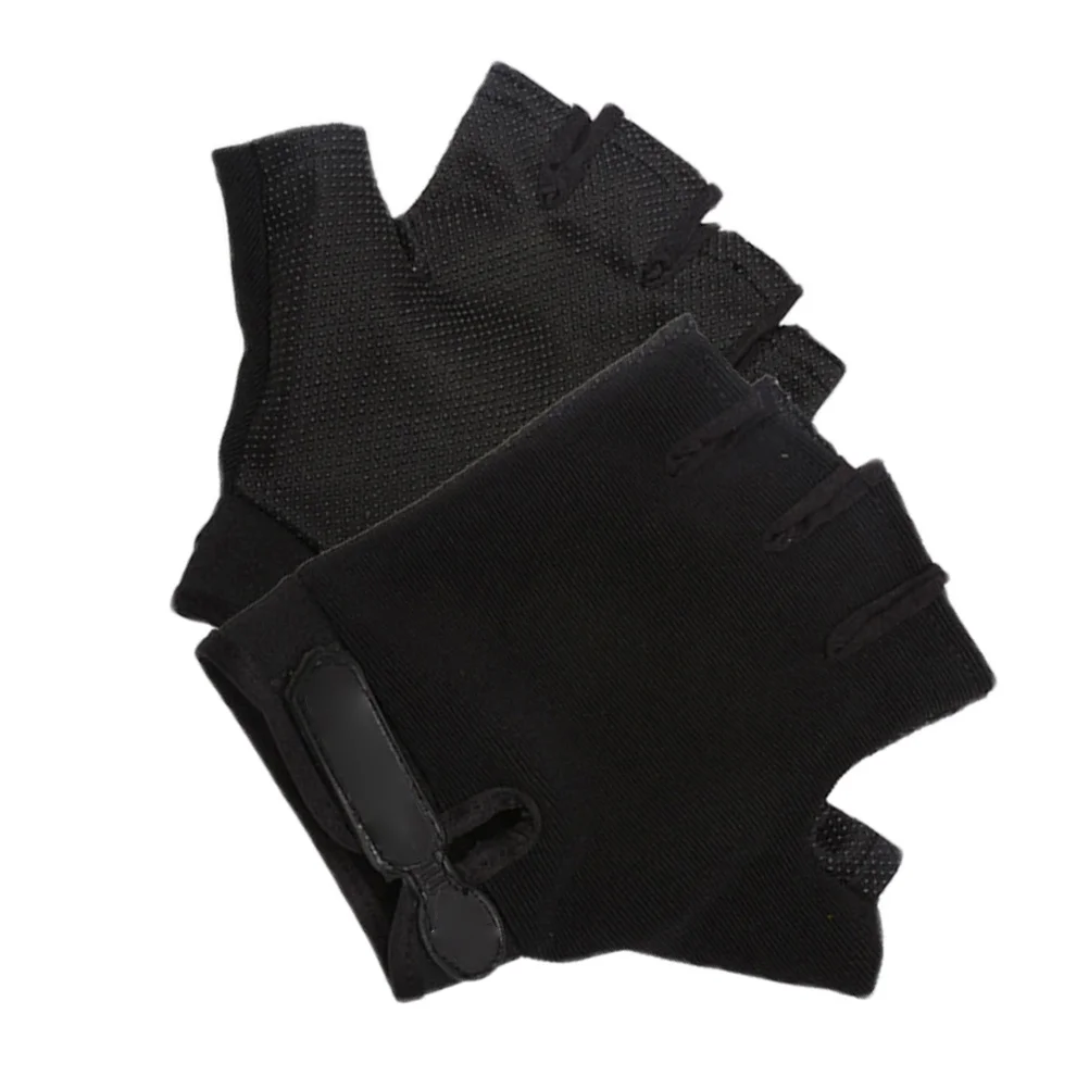 1 زوج الرياضة المضادة للانزلاق اللياقة البدنية قفازات تنفس نصف اصبع تجريب قفازات لرفع الأثقال ركوب الدراجات الجري التدريب #1