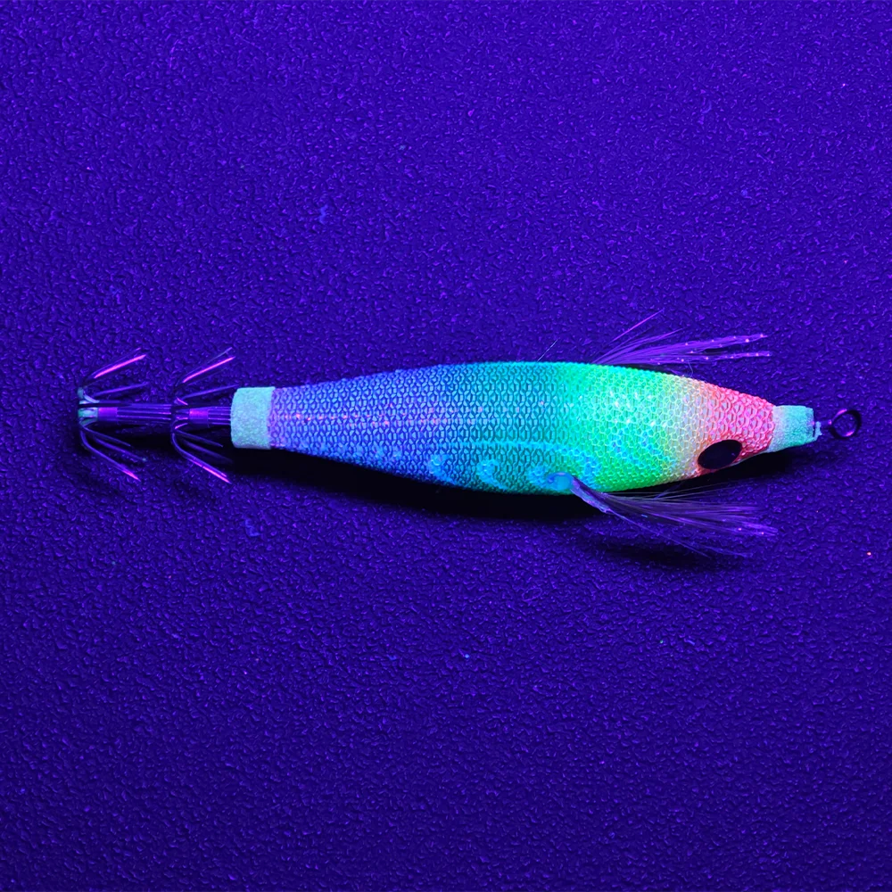 5pcs Horizontal Squid Jig Egi Set Luminous Glow Rainbow Squid Lure UV Wrapped Octopus Bait for Saltwater Night Fishing gallery 4