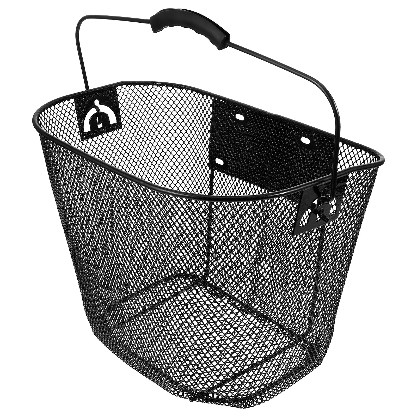 

Quick Disassembly Bike Front Basket Detachable Metal Bicycle Handlebar Cargo Rack Black Foldable Storage Durable Anti Scratch