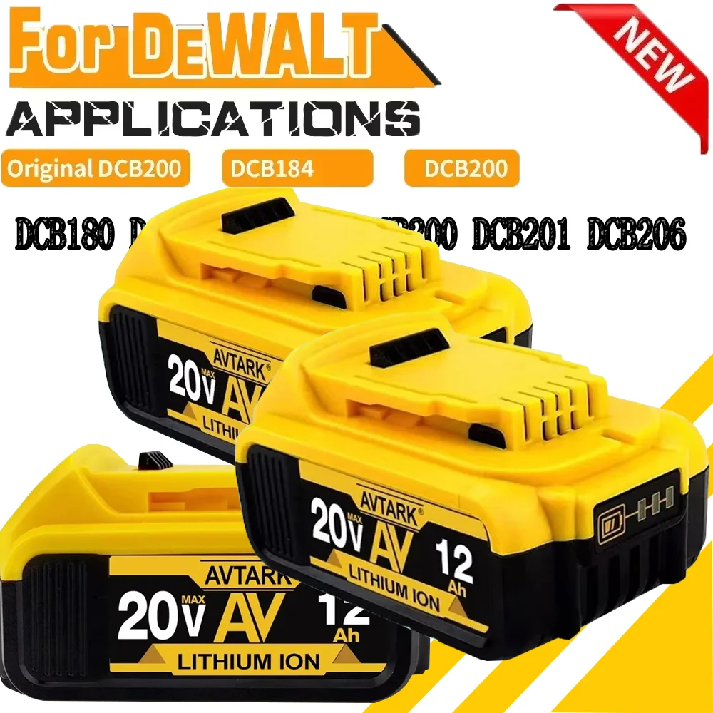 

DCB200 20V Battery Compatible with dewalt power Tools 18V 12Ah rechargeable electric tool Lithium batteries 20V 18Volt 18v 12Ah