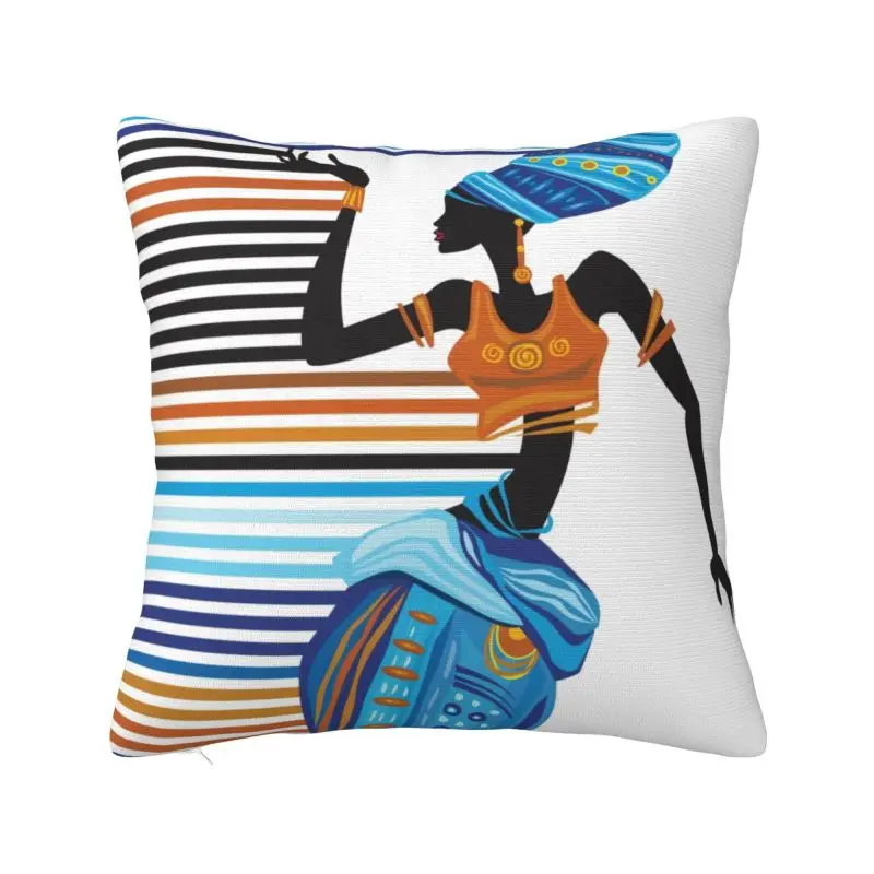 Custom African Dancer Cushion Cover Africa Women Ethnic Style Soft Luxury Pillow Cases for Sofa Home Decor