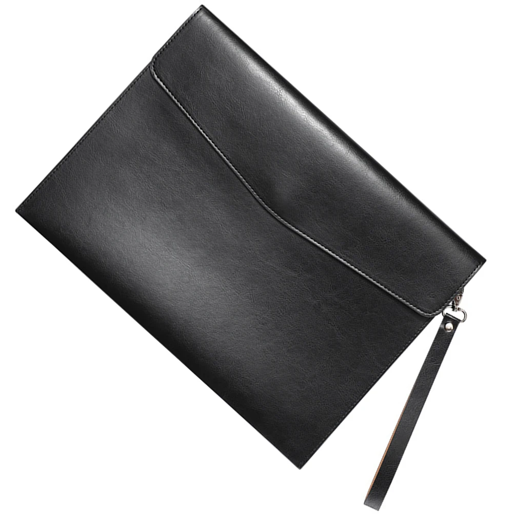 

Waterproof A4 Document Bag PU File Organizer Portable Folder Bag for Office Business Use High-Capacity Receipt Holder