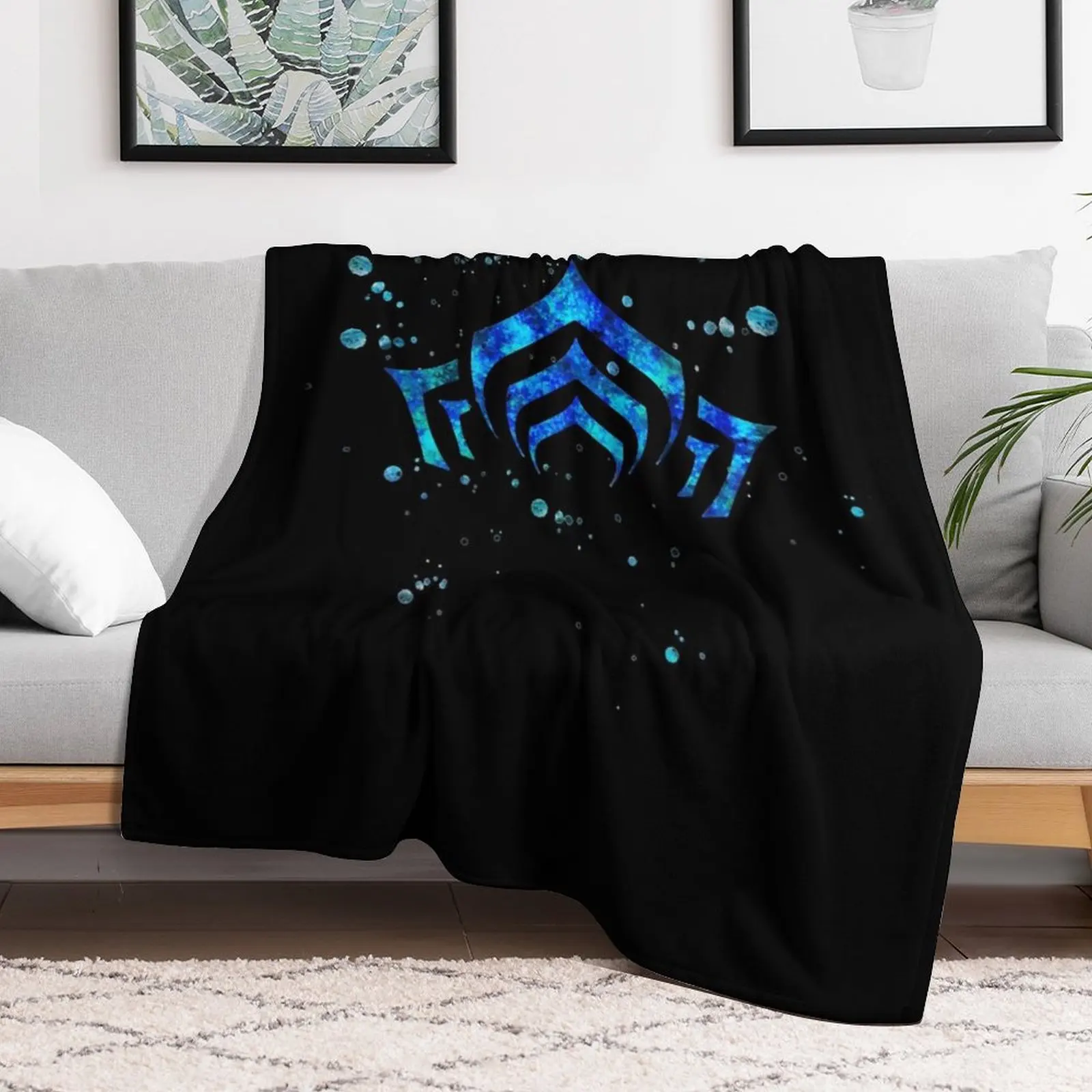 Warframe Logo Watercolor Classic Throw Blanket Luxury Thicken cosplay anime manga Blankets