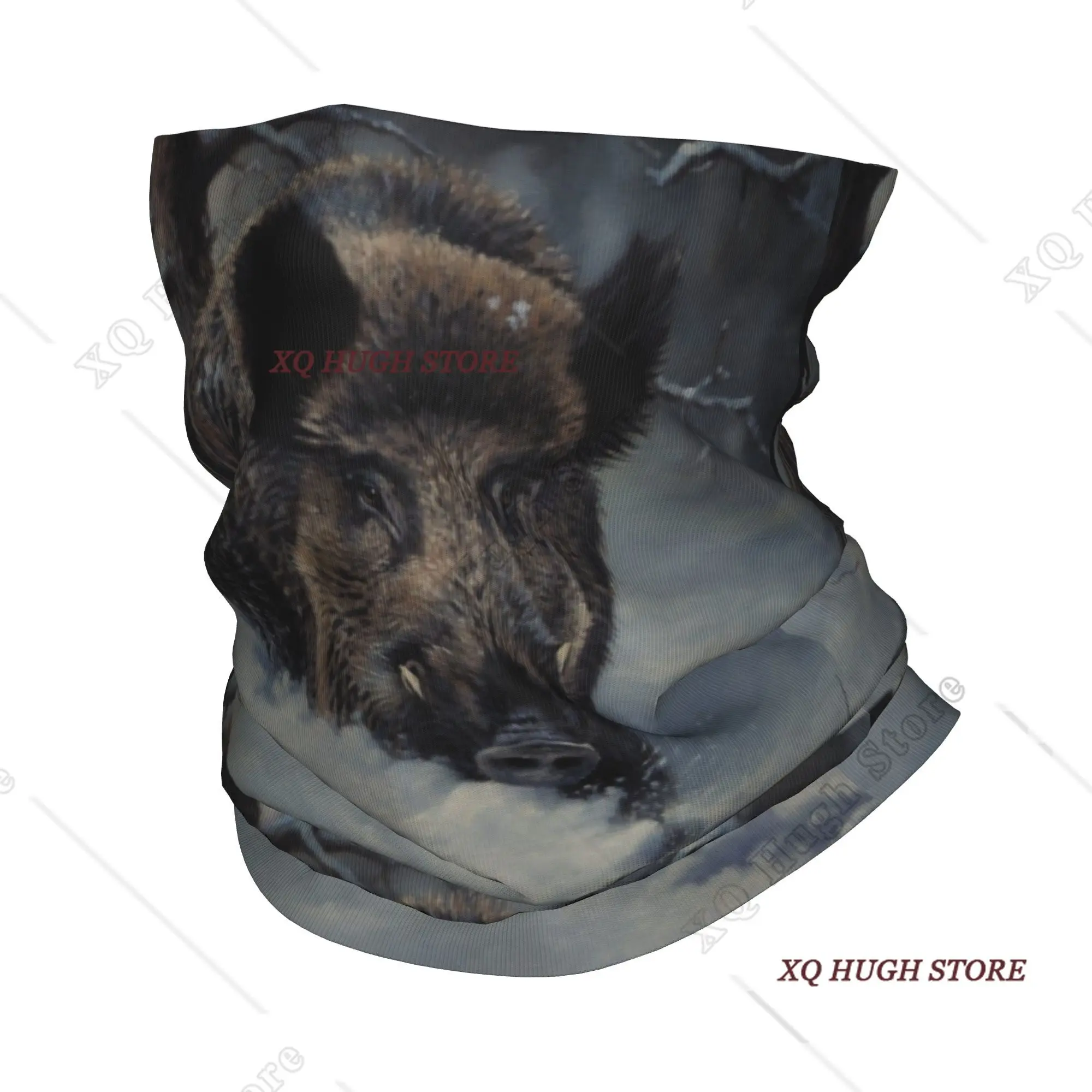 

Custom Wild Animal Boar Neck Gaiter Men Women UV Protection Winter Bandana Scarf for Hiking