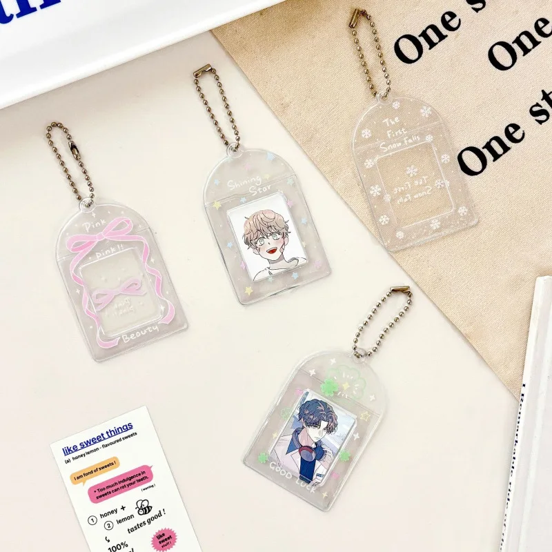 Cute Element Star 2-Inch 1-Inch ID Photo Storage Card Holder Star Chasing Display Bag Small Pendant