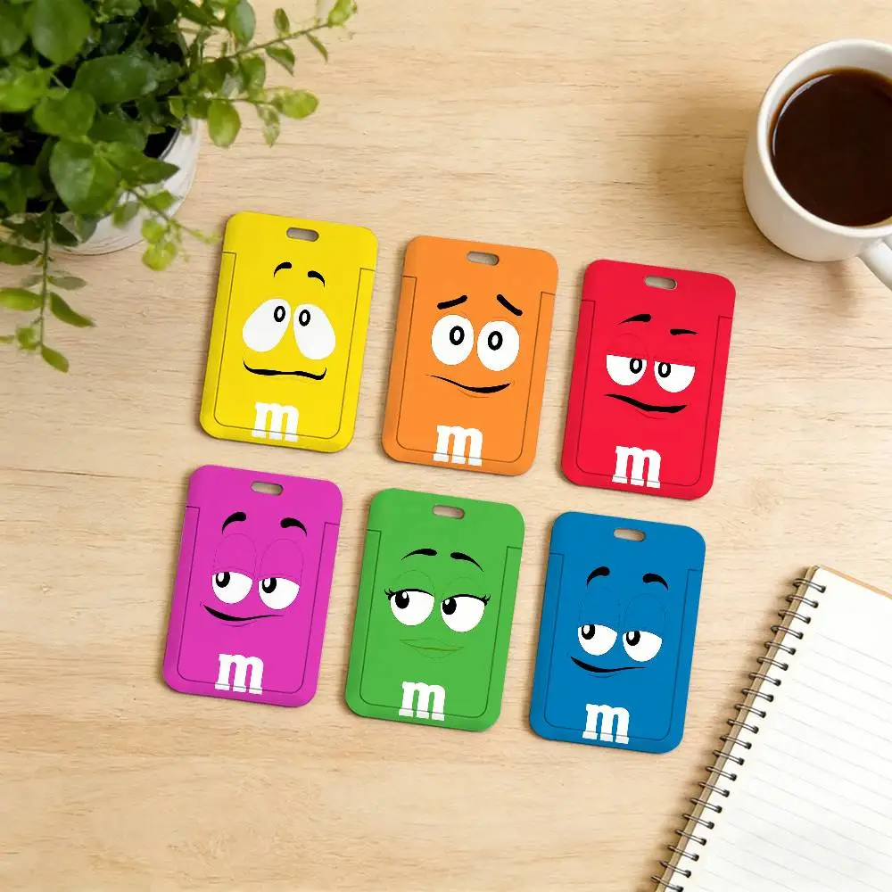 Hot Cute M-MMs-S Portable Neck Lanyard with Card Covers Holders, Reliable for Photocard and Bus Pass, Lightweight Card Cover