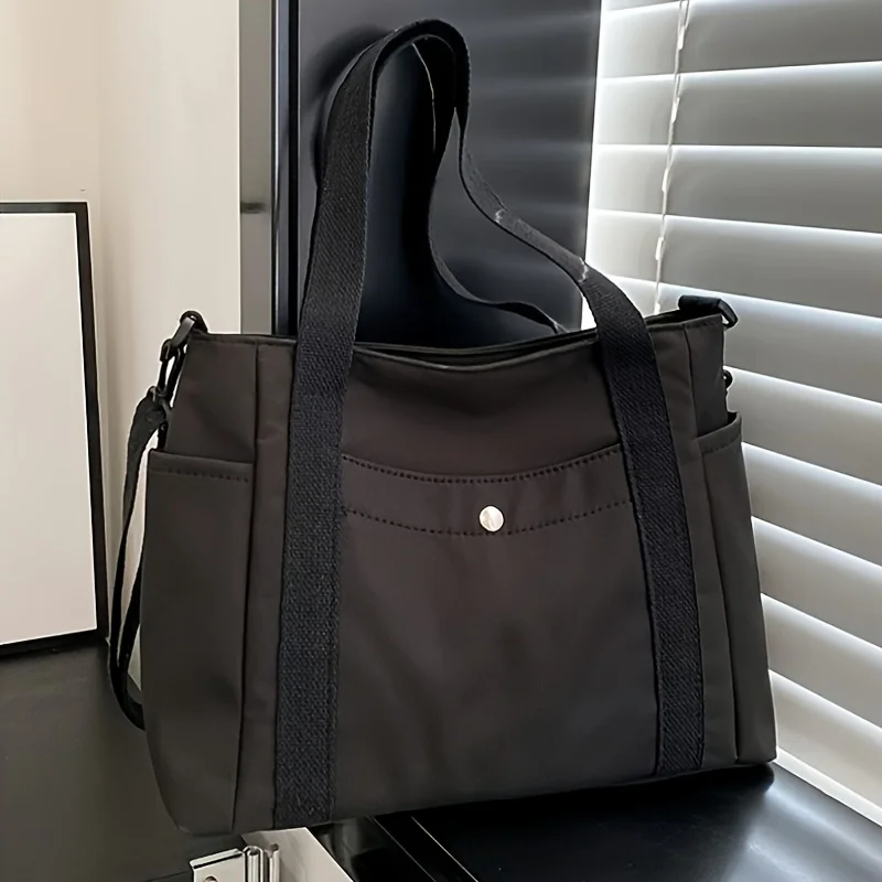 Large Capacity Everyday Tote Bag, Daily Life Handbag Women Shoulder Bag, Casual Chic Women's Bag, CANVAS Bag with Side Pockets