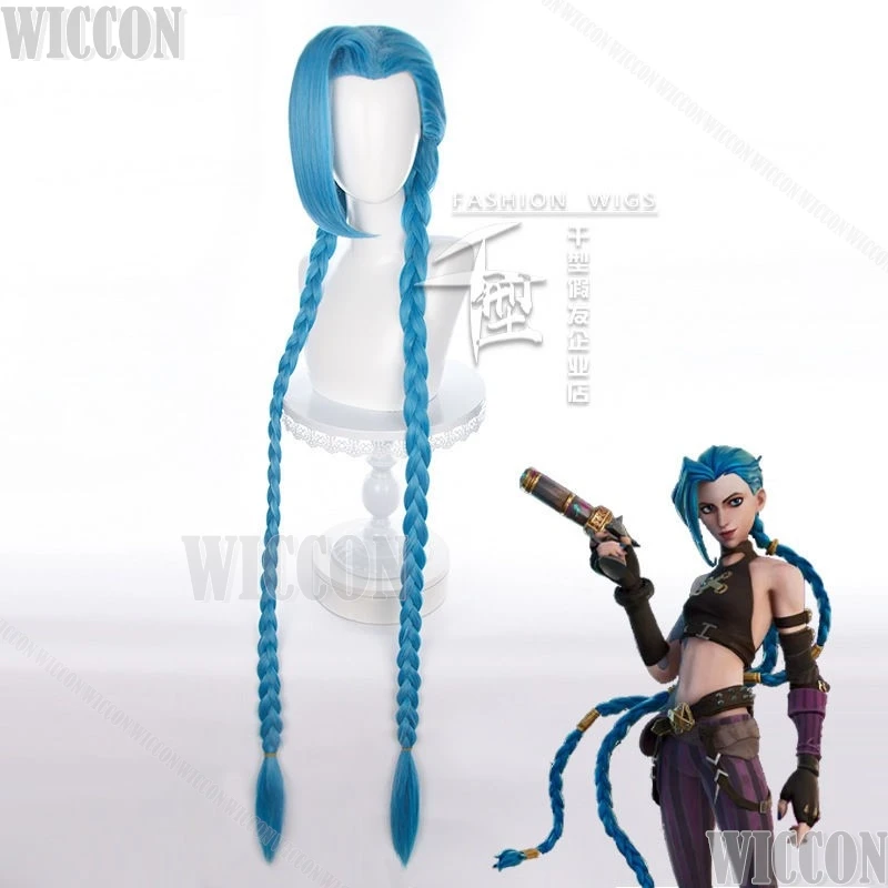 Jinx Setting Suit Arance S2 Anime Game LoL Cosplay Costume Blue Wig Oversize Coat Dress Sexy Girl Women Halloween Customized