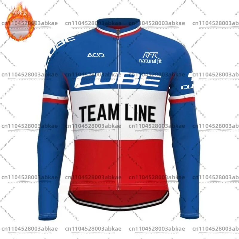 Cube Men's Thermal Jersey Long-Sleeved Mountain Bike Cycling Suit MTB Jersey for Men