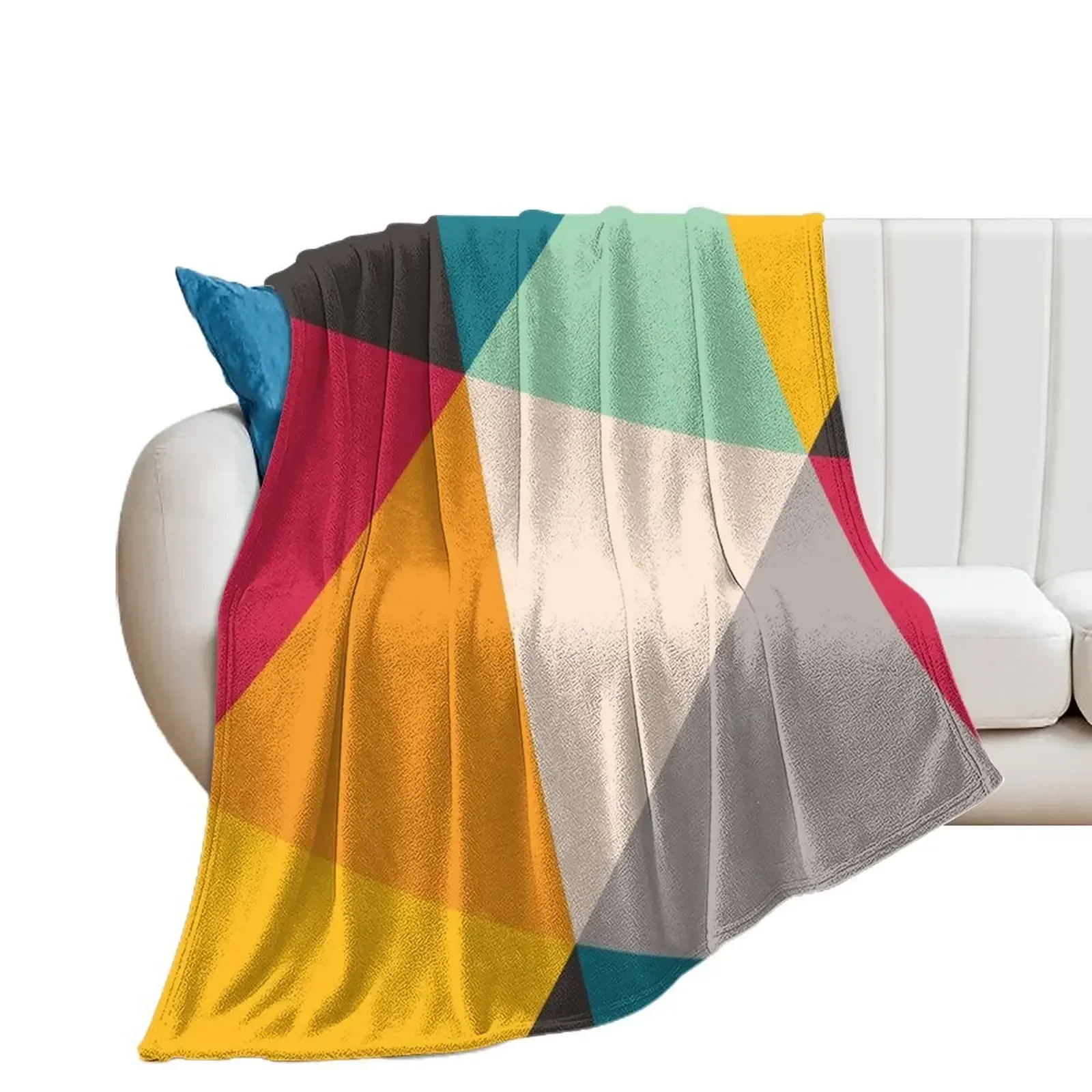 Colourful Geometric Triangles (2012) Throw Blanket Sofas Blankets For Bed Decorative Throw Blankets