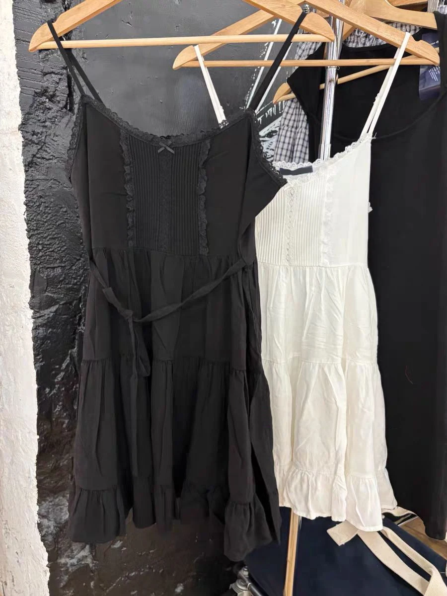 ลูกไม้ Trim Mini Camis ชุดผู้หญิงฤดูร้อน Bow Strapless กลับ Lace-up A-Line สั้น Vestidos หวานน่ารัก Preppy สไตล์ Slim Dresses