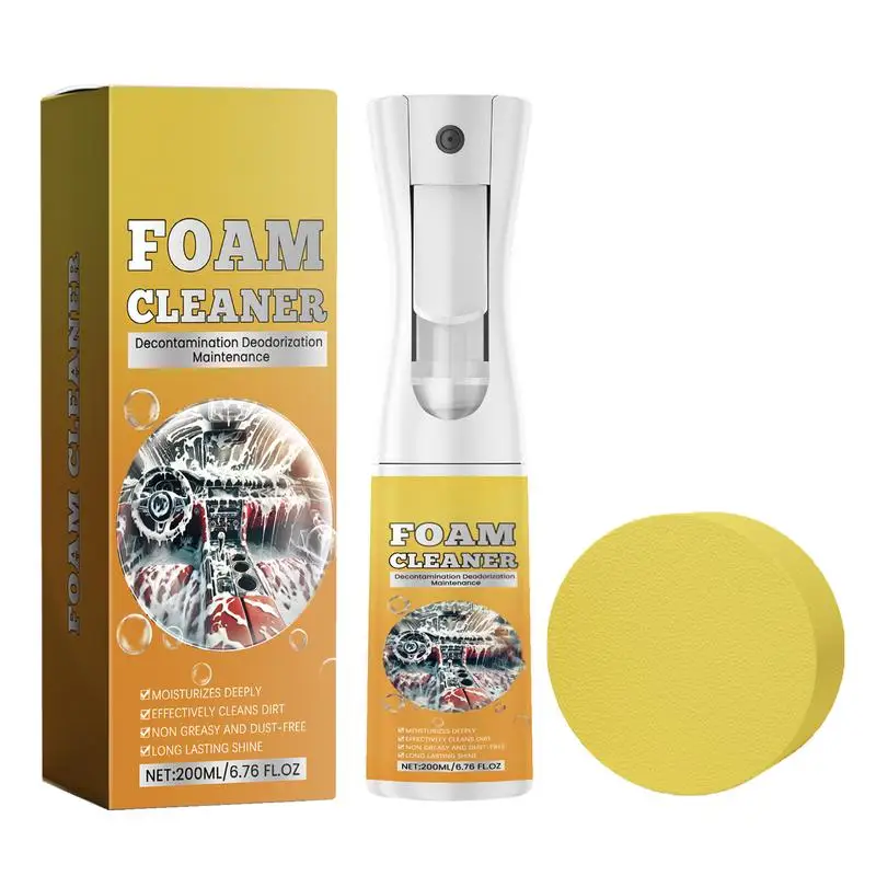 Foam Cleaner For Car Vehicle Interior Cleaning Foam Interior Foam Refinisher Cleaner Car Seat Stain Remover With Sponge